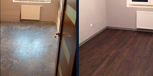 Уборка коттеджа после строительства и ремонта с мытьем сложного остекления